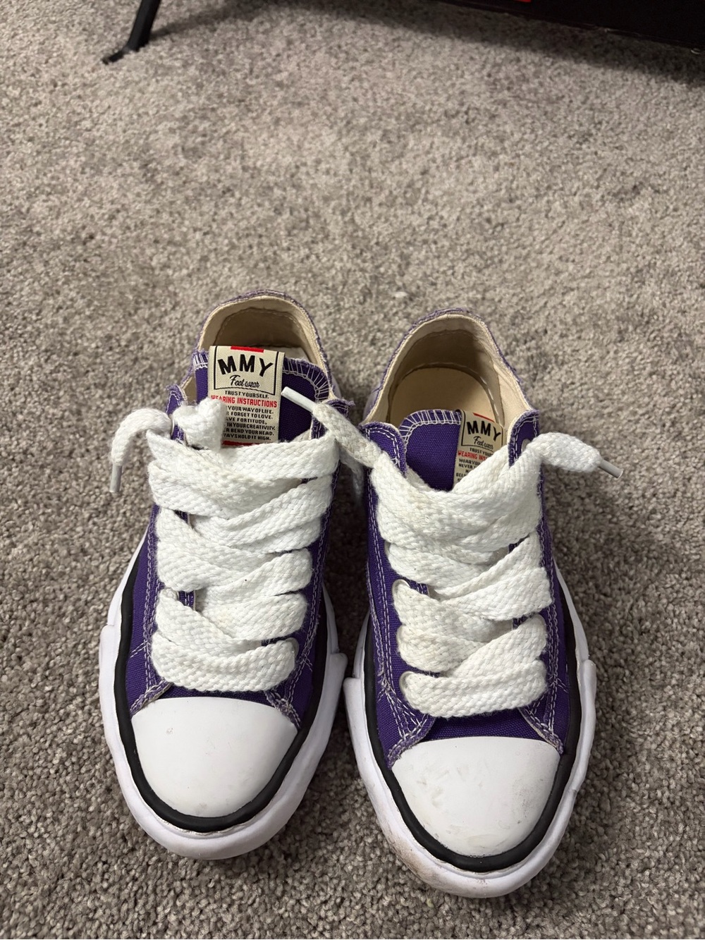 Miharayasuhiro Purple Low-Top Canvas Sneakers with White Laces